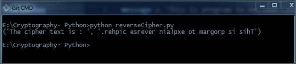 خروجی مثال روش Reverse Cipher