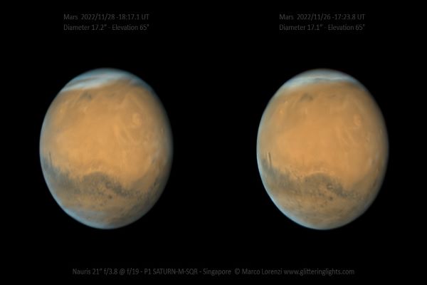 تصویر مریخ درحال نزدیک شدن به مقابله