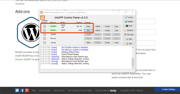 اجرای php در xampp