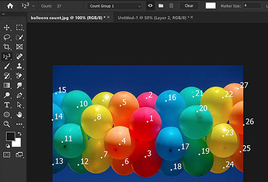 ابزار شمارش Count Tool در فتوشاپ
