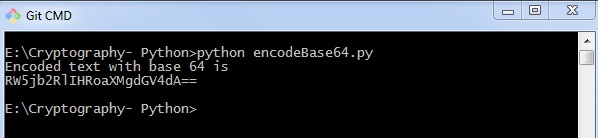خروجی برنامه کدگذاری Base64 در پایتون