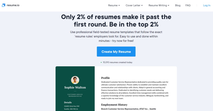 سایت resume‌ برای ساخت رزومه به صورت آنلاین