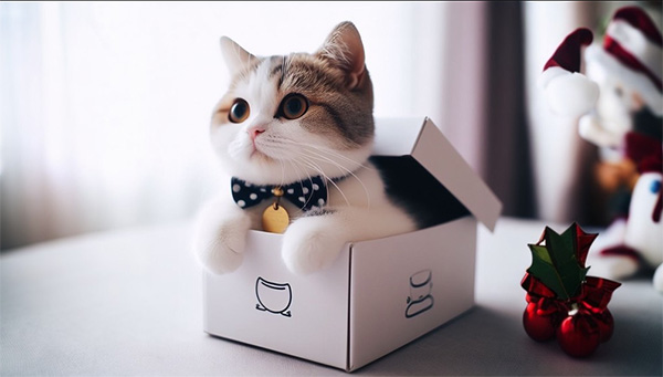 گربه ای داخل جعبه