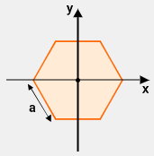 شش ضلعی منتظم به ضلع a