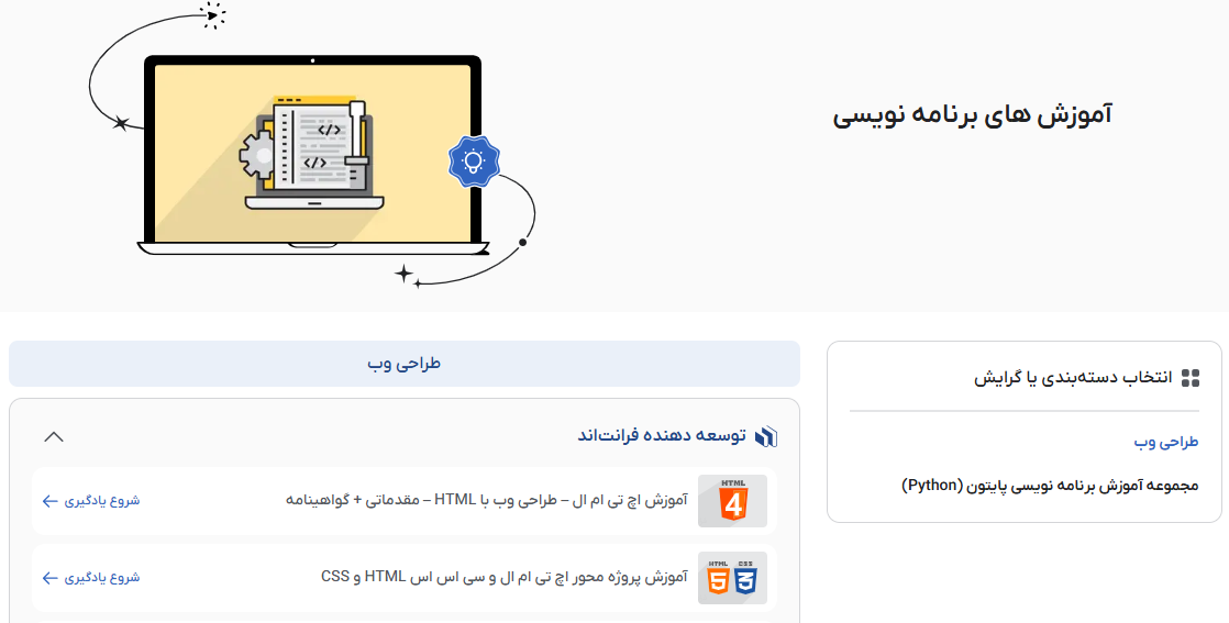 آموزش برنامه‌نویسی در فرادرس