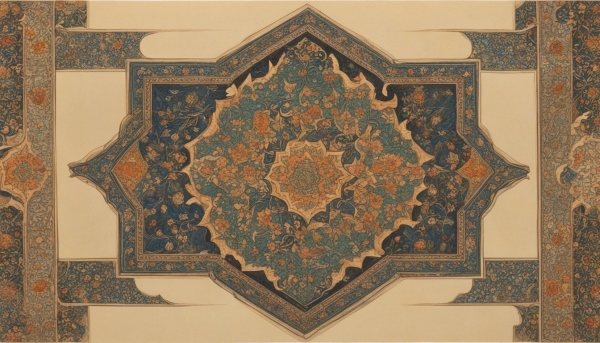 نقاشی با طرح فرش ایرانی 