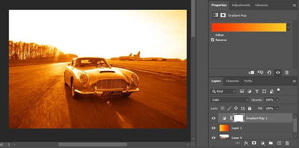 تغییر رنگ در فتوشاپ با استفاده از Gradient Map