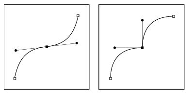 انواع anchor point روی منحنی در فتوشاپ