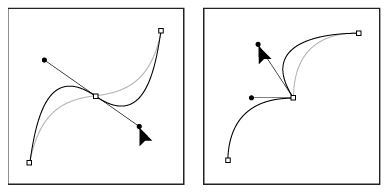 ویرایش منحنی با استفاده از انواع anchor point در فتوشاپ