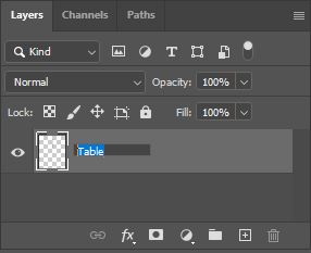 لایه جدول در فتوشاپ