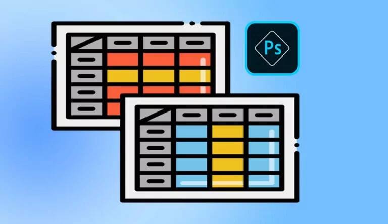 کشیدن جدول در فتوشاپ – آموزش سریع و کاربردی