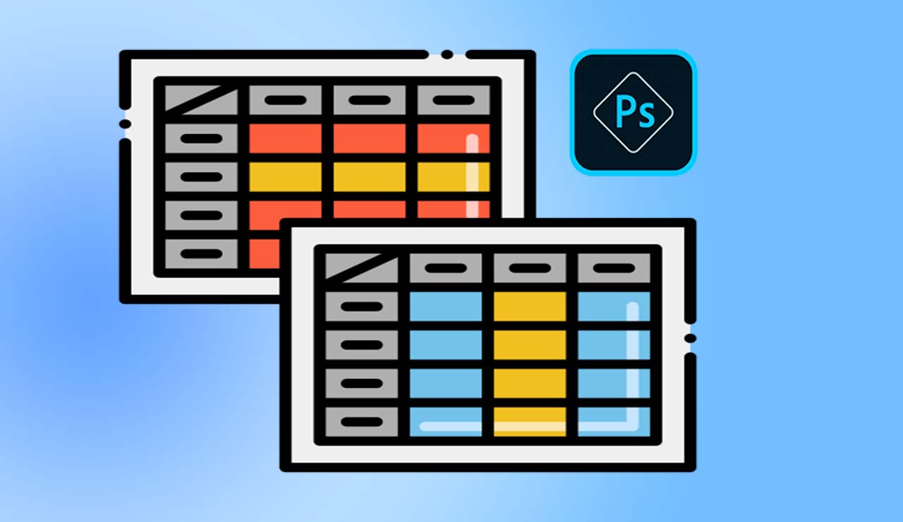 کشیدن جدول در فتوشاپ – آموزش سریع و کاربردی