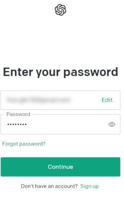 وارد کردن ایمیل و رمز عبور 