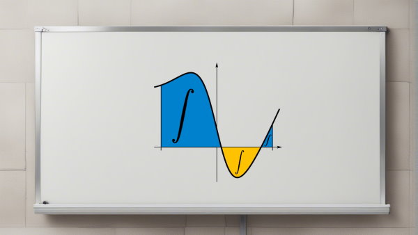 یک نمودار با سطح زیر نمودار بر روی یک تخته (تصویر تزئینی مطلب انتگرال جز به جز)