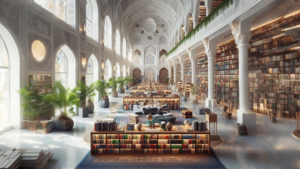 کتابخانه با معماری عربی