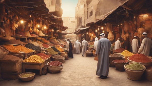 نمایی از بازار سنتی و قدیمی عربی