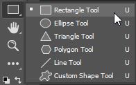 رسم شکل با ابزار rectangle tool