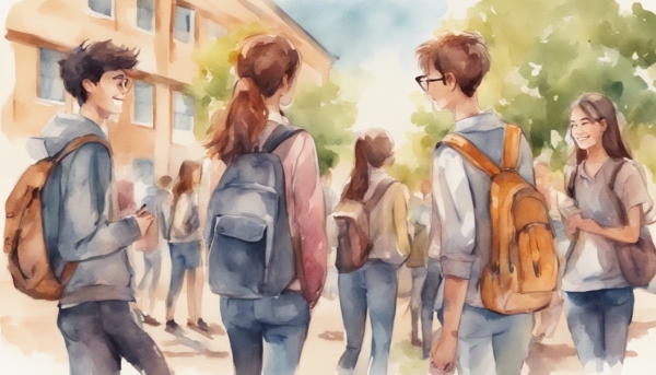 دانش آموزان دختر و پسر در حال رفتن به مدرسه