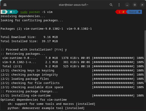 دستور لینوکسی برای نصب vim