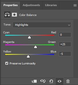 تنظیمات Color Balance