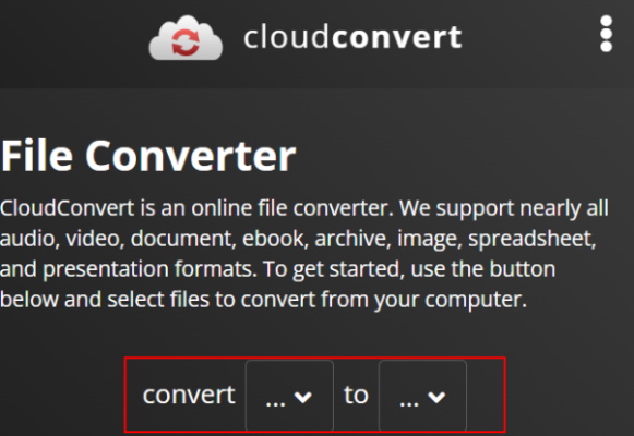 تغییر فرمت فایل آنلاین در سایت cloudconvert