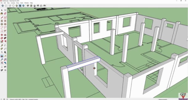 مدل سع بعدی و دو بعدی ساختمان در اسکچ آپ (یکی از برنامه های نقشه کشی ساختمان)