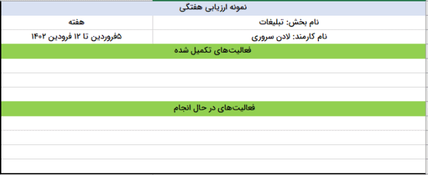 ارزیابی هفتگی