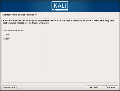 Kali Linux havuzlarını kurmak için alternatif bağlantılar kullanın