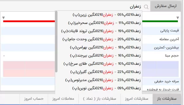 جستجوی نماد زعفران