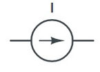نماد منبع جریان نابسته در مدار الکتریکی