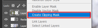 گزینه clipping mask