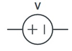 نماد منبع ولتاژ نابسته در مدار الکتریکی