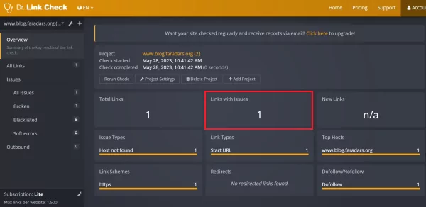 استفاده از ابزار dr.link check