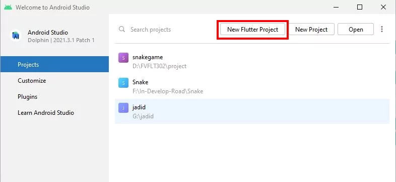 ایجاد پروژه فلاتر در اندروید استودیو اولین گام در ساخت اپلیکیشن موبایل با فلاتر