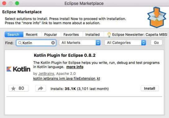 دانلود پلاگین Kotlin برای Eclipse