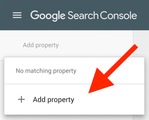 انتخاب گزینه add property برای شروع ثبت سایت در سرچ کنسول گوگل