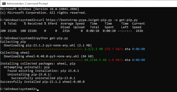 نصب PIP برای نصب Numpy در پایتون