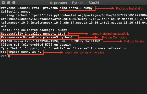 نصب Numpy در پایتون روی MacOS