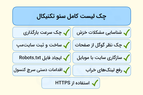 چک لیست کامل سئو تکنیکال
