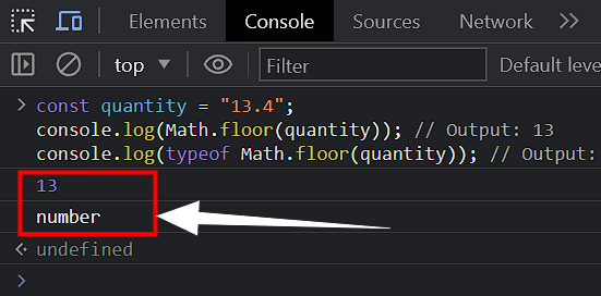 تبدیل رشته به عدد در جاوا اسکریپت با استفاده از تابع Math.floor