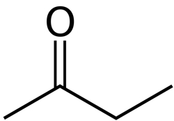 ساختار مولکول بوتانون دارای گروه عاملی کربونیل