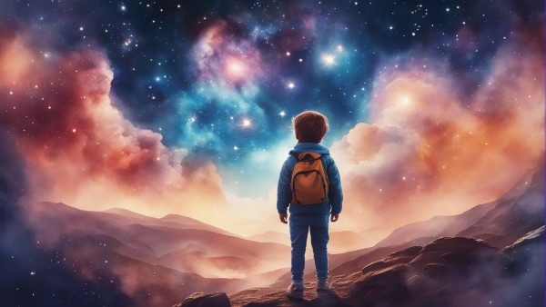 کودک در حال تماشای آسمان - قدرت تفکر کودکان