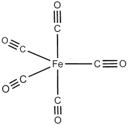 ساختار مولکول پنتاکربونیل آهن