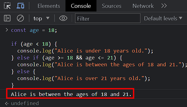 دستورات چند گانه if...else در Javascript