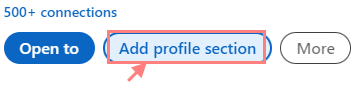 بخش add profile section در پروفایل لینکدین