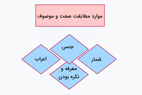 موادر مطابقت صفت و موصوف در عربی