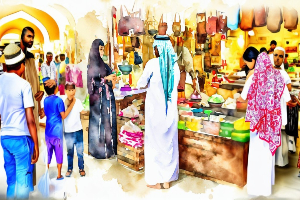 مردم عرب در بازار 