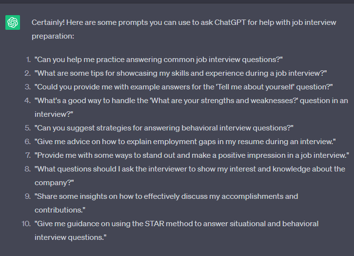 نمونه پرامپت مصاحبه شغلی با ChatGPT