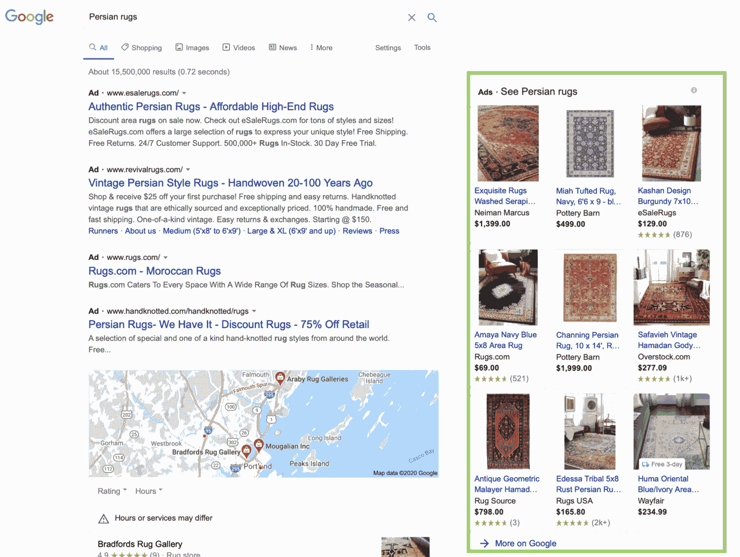 نمونه فهرستهای خرید صفحه نتایج