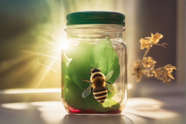 یک زنبور عسل در شیشه 